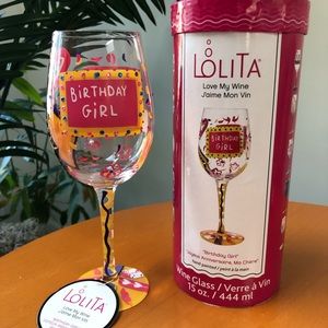 Lolita Birthday Girl wine glass
